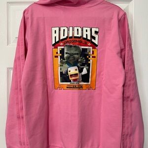 New Adidas x Minecraft Girls Pink Hoodie with Design XL